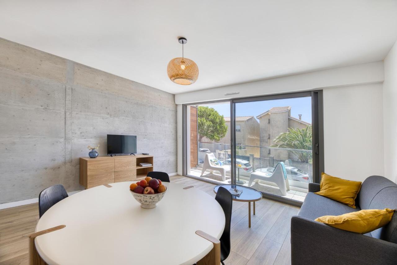 Superbe T2 neuf, climatisé 2nd ligne, balcon, jardin, prestations haut de gamme Carnon-Plage Exterior foto